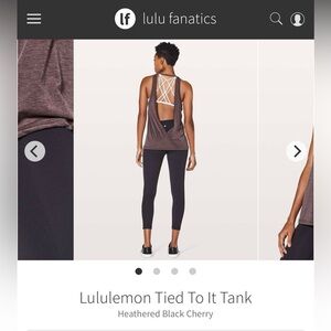 (10)Lululemon Tied To It Tank in Heathered Black Cherry